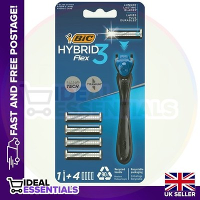 BIC Hybrid Flex 3 Nano Tech - Titanium - Rasierer und 4 Patronen für Herren