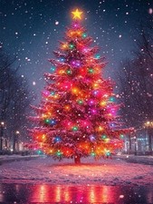 Christmas Tree Diamond Art Kit 12 x 16 Inch DIY Craft