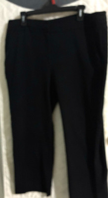 Sharagano Women's Poly Blend Black wide Leg Straight Pants 16 Petite