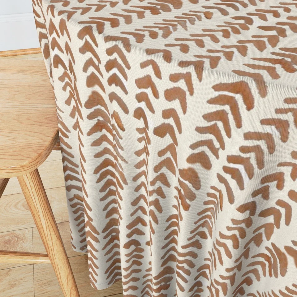 Burnt Orange Arrows Chevron Zigzag Printed Round Table Cover, Round Table Cloth - Image 4 of 4