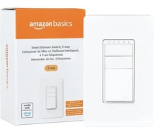 Amazon Basics Smart Dimmer Switch 3-Way Works with Alexa 2.4GHz No Hub Needed