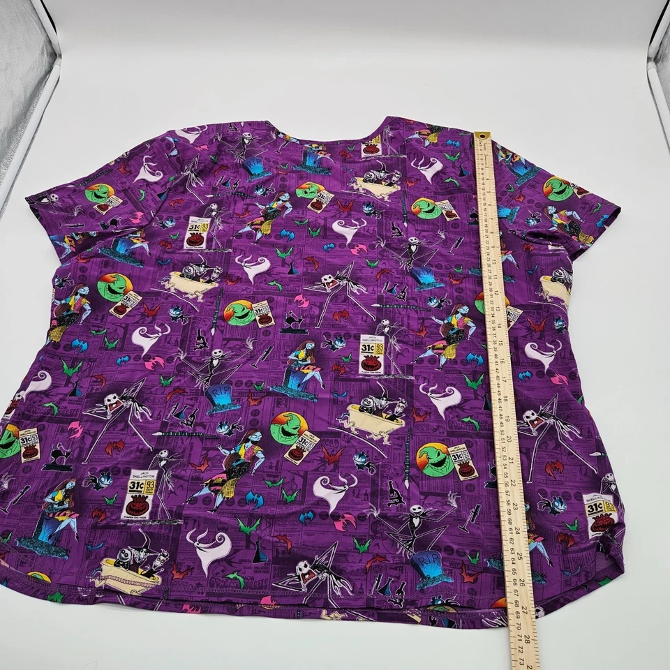 Blusa Médica Pesadilla Antes De Navidad Púrpura Disney 3XL Mujer Halloween Foto 4 de 4