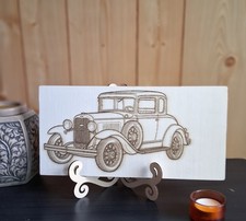 1931 Ford Model A Coupe Laser Engraved Wood Plaque - Garage Man Cave Decor - New