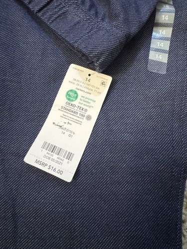 CARTER'S Big Girls Dark Denim Blue Color Leggings NWT Size 14 Retails $16 - Picture 3 of 5