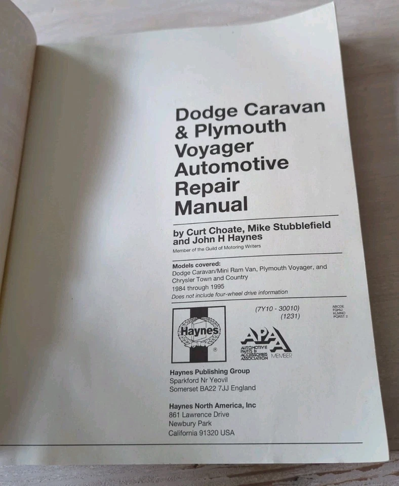 Dodge Caravan,Plymouth Voyager,Chrysler Town&Country 1984-1995 van #30010(1231) - Image 3 of 4