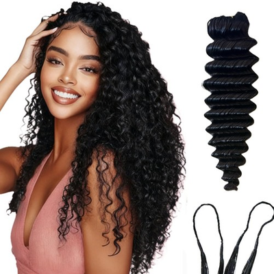 #ad #ad Human Crochet Hair Deep Wave hair extension Natural Color 50 grams Per Pack $251.32