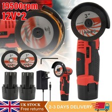 Cordless Electric Angle Grinder Handheld 12V Mini Cut Off Power Tool 19500RPM UK