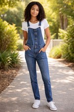 Cat  Jack Juniors Denim Overalls Blue Jean Adjustable Strap Casual One Piece...