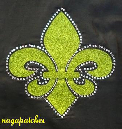 Transfert fleur strass 25 cm thermocollant - La boîte à secrets