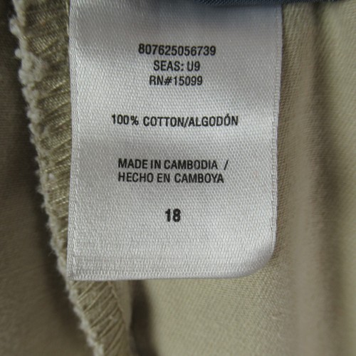 Classic Elements Shorts Womens 18 Beige Flat Front Chino High Rise Cotton Casual - Picture 15 of 16