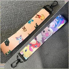 Handmade Eevee Evolutions Pokemon Cartoon Inspired Wristlet Lanyard Keychain New