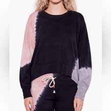 Sundry Oversized Tie Dye Sweatshirt in Terracotta/Charcoal Size 1 fits a 2-4