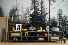 3D Fog Forest Self-adhesive Removeable Wallpaper Wall Mural Sticker 59