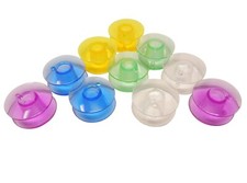 10 x Bobine di Plastica Colorate (Arcuate) per Macchine da Cucire Singer (Presa Apollo)