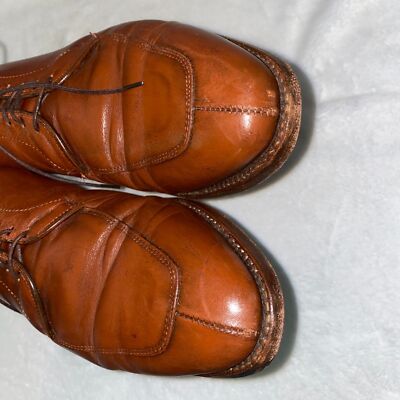 Allen Edmonds Delray split toe brown cognac leather oxford  display picture 1
