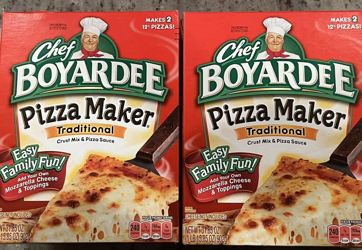 Lot Of 2-CHEF BOYARDEE Traditional PIZZA MAKER KIT-Crust Mix