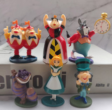 6PCS/SET New Disney Alice in Wonderland Cheshire cat Mad Hatter PVC Toys Dolls