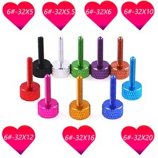 Aluminium Knurled Thumb Screw Inch 6 -32X5 20 Flat Head Thumbscrew Bolt coloured
