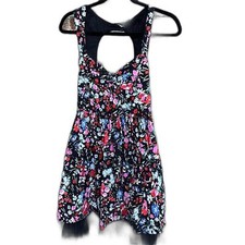 Free People sunkissed floral mini dress with black tulle. Size 4 rockabilly