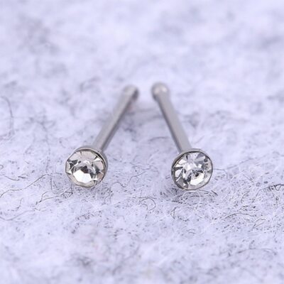 60Pcs PIERCING Pendiente Cristal De La Nariz Oreja Aguja Diamantes De  Imitación