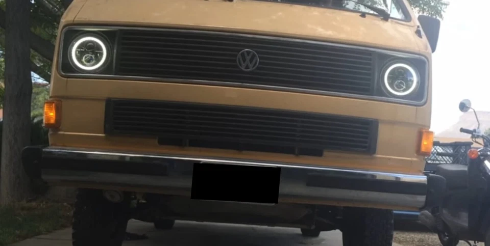 0030 VW TRANSPORTER T2 T3 FARI ANTERIORI LED CON LUCI DIURNE BIANCO 6000K - Immagine 4 di 4