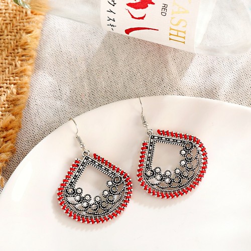 Mujeres Boho Patrón Retro Puño Ahuecado Elegante Gancho Pendientes Joyería Regalo - Imagen 19 de 140