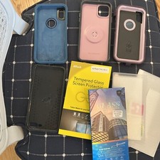 assortment of iphone cases and new screen protectors lot of 9