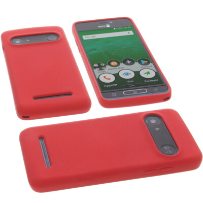 Hülle für Doro 8035 Tasche Silikon TPU Schutz Handytasche Case Matt Soft Rot