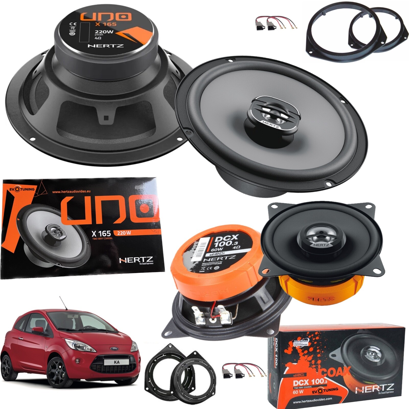 Kit Audio Hertz Ford Ka 2009+ | Upgrade Casse Auto 4 Altoparlanti