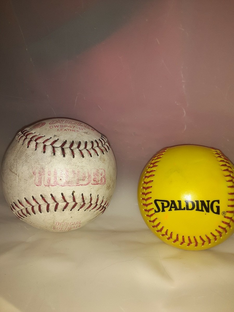 Neuf Lot de 7 Cuir Softball Officiel Spalding Dudley Thunder