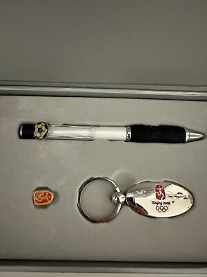 Beijing2008 Olympia Kugelschreiber Schlüssel Anhänger Key Chain Olympic Rings 