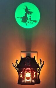 Flying Witch with Haunted houses Night Light  Halloween
