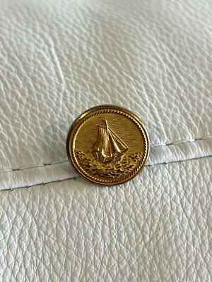 Vintage Brass Button SAILBOAT Logo Steiner Uniform Co. NY