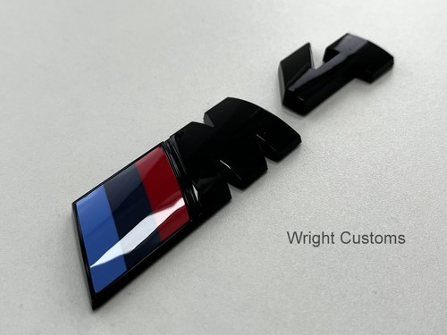NUEVO NEGRO BRILLANTE PLACA M4 MALETERO TRASERO SE ADAPTA A BMW SERIE M4 4 - Imagen 4 de 4