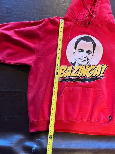 Bazinga The Big Bang Theory Hoodie Sweatshirt Size L Red - Picture 3 of 7