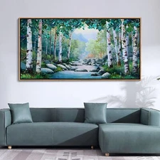 Pogusmavi Tree of Life Wall Art for Living Room, Forest Canvas Landscape Wall...