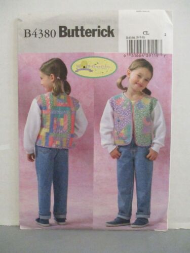 Butterick Pattern B4380 Girls Quilted Patchwork Jacket Applique Size 6-7-8 Uncut - Afbeelding 1 van 11