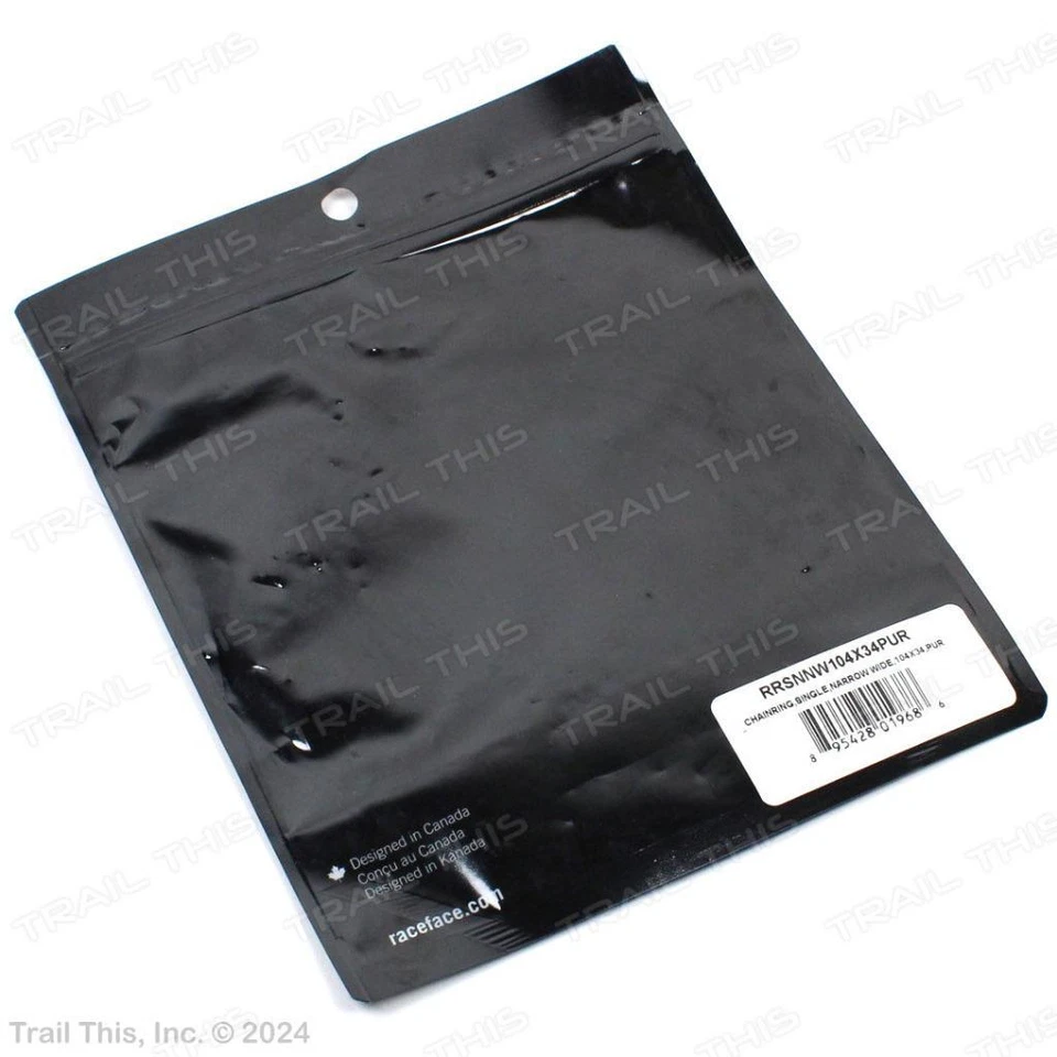 Plato individual RaceFace ancho estrecho 34T x 104 mm anillo 9/10/11 velocidades MTB púrpura Foto 4 de 4