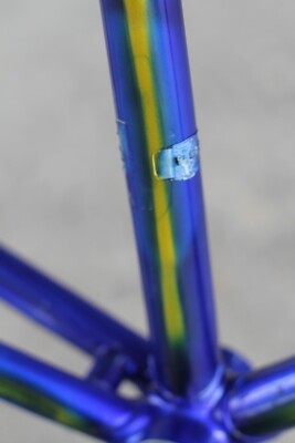 Cadre De Vélo De Route Patelli Super Corsa - Taille 56 Cm - Acier Columbus - Peinture Bleu/Jaune - Occasion