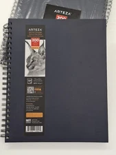 ARTEZA 22.9 cm x 30.5 cm Sketch Book 2 Pack, 200 Pages Per Book, Spiral Binding