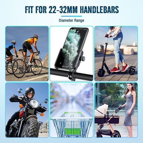 Porta Cellulare Bici, Supporto Telefono Per Moto Universale Anti-Shake, Supporto - Foto 7 di 8