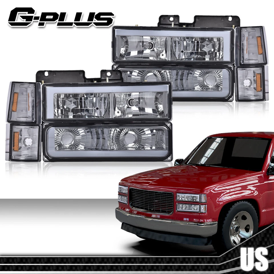 Faros LED DRL ahumados aptos para 94-00 GMC C10 C/K C1500 C2500 C3500 Foto 2 de 4