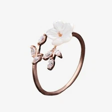 Rose Gold Plated Zircon Branches Shell Flowers
