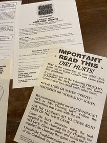 Lot of 4 Game Genie NES Nintendo system Inserts Registration Card