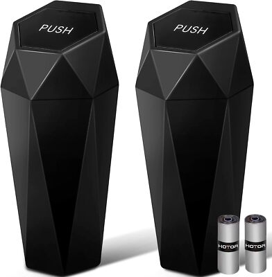 Car Trash Can with Lid - 2 Pack, Mini Essential Car Accessories for Interior,...