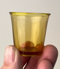 Akro Agate Tea Set Yellow Stipple Band Tumbler 1-3/4"  