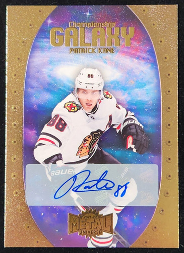 Patrick Kane [Autograph] #CG-10 2021 Skybox Metal Universe Championship Galaxy card