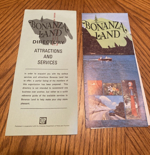 Bonanza Land Brochure Map Pamphlet Set Lot 2 Arkansas Vintage Travel Ephemera
