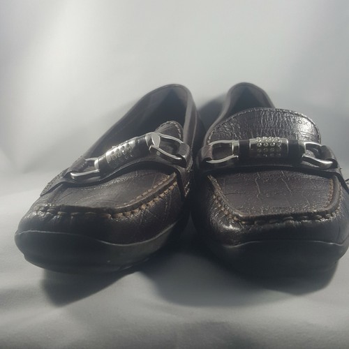 Geox Loafers Slip Ons Shoes Women's Size EU 37/US 7 M Brown Leather - Picture 10 of 11