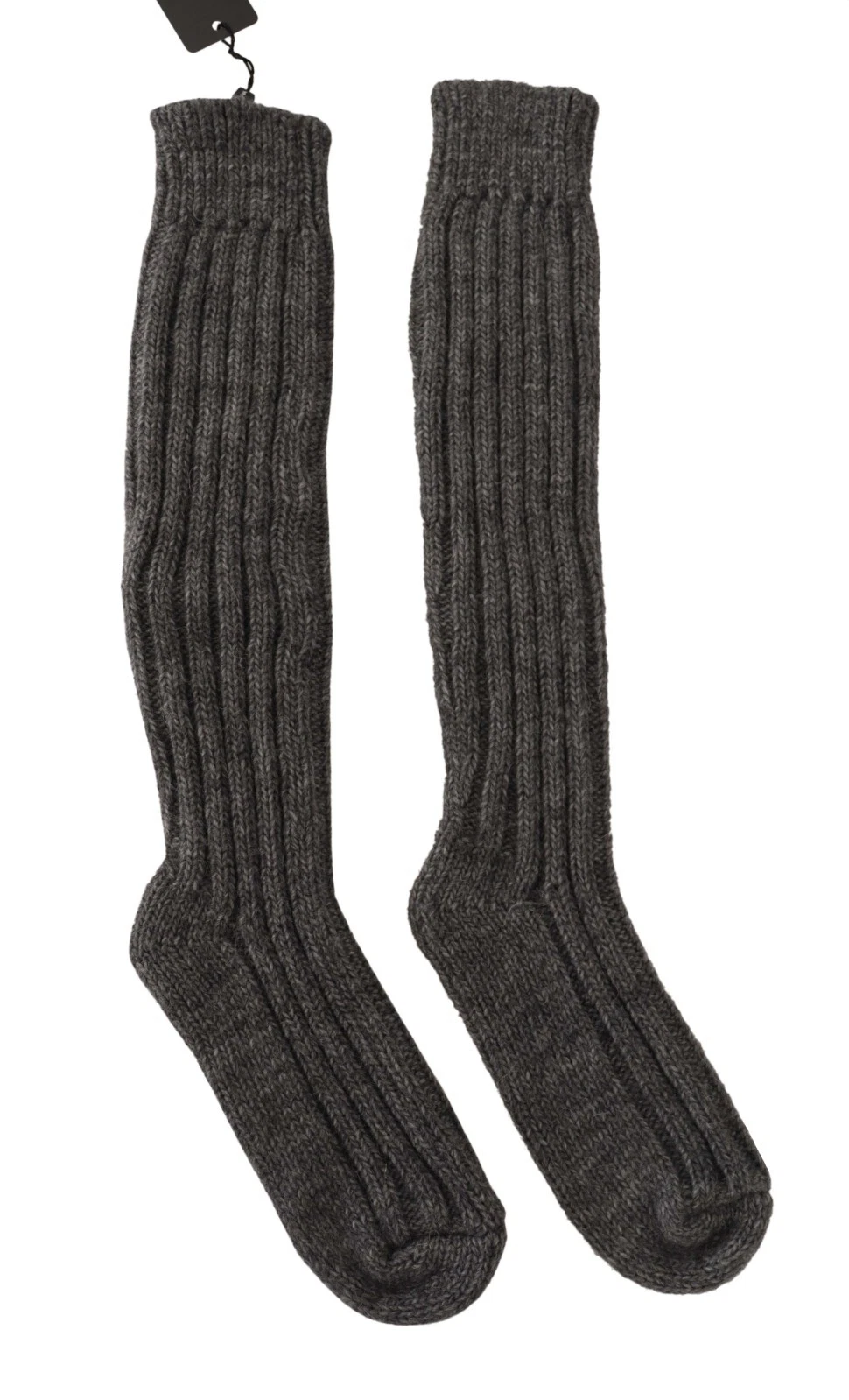 DOLCE & GABBANA Socks Gray Wool Knit Calf Long Women Accessory s. L RRP 200usd